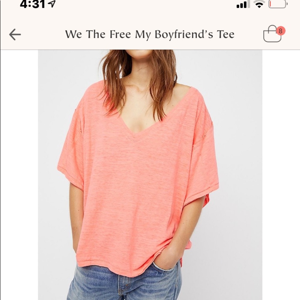 Orange boyfriend top from free people